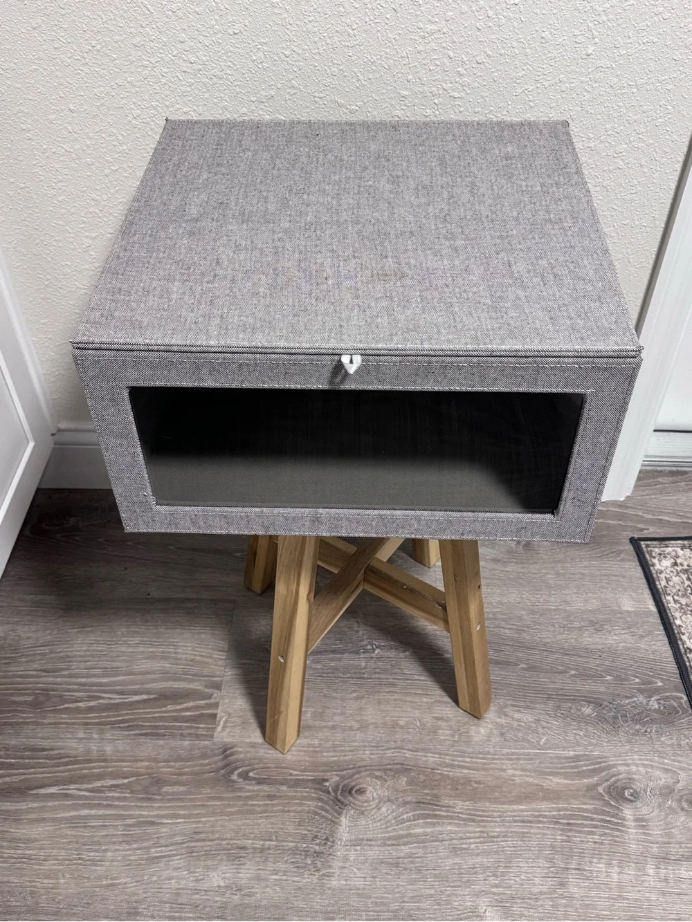 The Container Store Cambridge Drop-Front Sweater Box Grey EUC